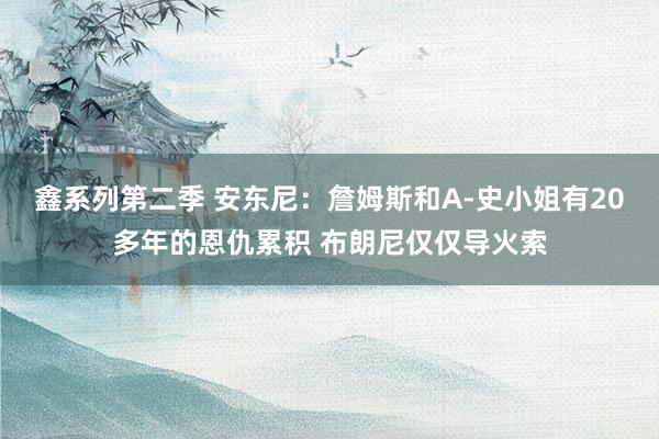 鑫系列第二季 安东尼：詹姆斯和A-史小姐有20多年的恩仇累积 布朗尼仅仅导火索