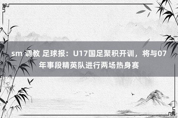 sm 调教 足球报：U17国足聚积开训，将与07年事段精英队进行两场热身赛